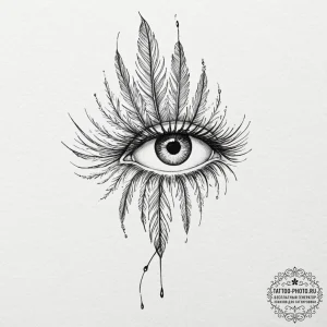 Tattoo sketch, feather of consciousness, a si... - эскиз тату (№1752466039_0, 14.07.2025 04:07) — tattoo-photo.ru