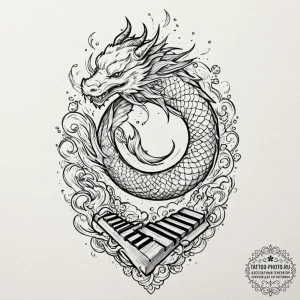 Tattoo sketch, xylophone spirit guide, an eth... - эскиз тату (№1752466293_0, 14.07.2025 04:11) — tattoo-photo.ru