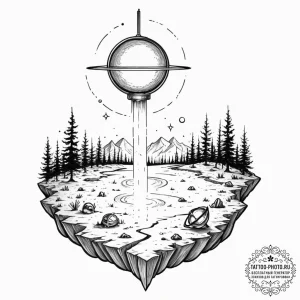 Tattoo sketch, exoplanet explorer's lantern,... - эскиз тату (№1752467045_0, 14.07.2025 04:24) — tattoo-photo.ru