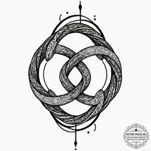 Tattoo sketch, knot of intertwined destinies,... - эскиз тату (№1752467632_0, 14.07.2025 04:33) — tattoo-photo.ru