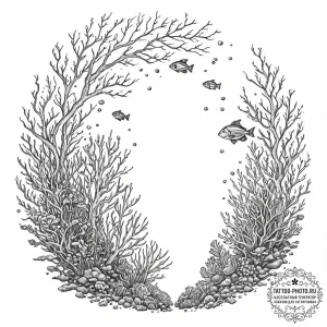 Tattoo sketch, oceanic depths, glowing data r... - эскиз тату (№1752467716_0, 14.07.2025 04:35) — tattoo-photo.ru
