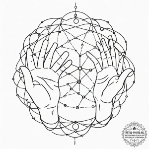 Tattoo sketch, connected constellations: huma... - эскиз тату (№1752467890_0, 14.07.2025 04:38) — tattoo-photo.ru