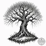 Tattoo sketch, twilight portal in a tree, an… — эскиз тату (№1752468719_0, 14.07.2025 04:51) — tattoo-photo.ru