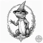 Tattoo sketch, bearded dragon wearing a tiny… — эскиз тату (№1752468888_0, 14.07.2025 04:54) — tattoo-photo.ru