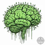 Tattoo sketch, zombie pixelated brain, a styl… — эскиз тату (№1752468971_0, 14.07.2025 04:56) — tattoo-photo.ru
