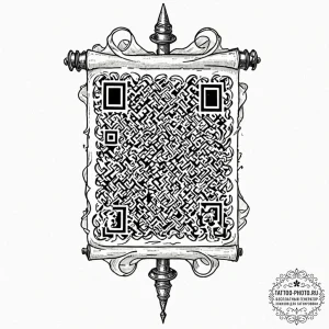 Tattoo sketch, ancient scroll unfurling to re... - эскиз тату (№1752469056_0, 14.07.2025 04:57) — tattoo-photo.ru