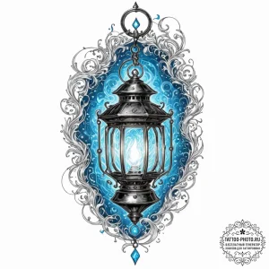Tattoo sketch, underworld navigator's lantern... - эскиз тату (№1752469804_0, 14.07.2025 05:10) — tattoo-photo.ru
