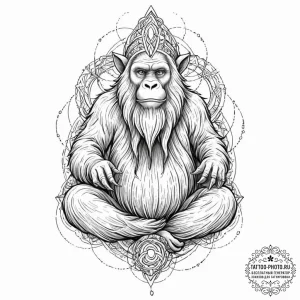 Tattoo sketch, yeti's yarn of lore (digital),... - эскиз тату (№1752469883_0, 14.07.2025 05:11) — tattoo-photo.ru