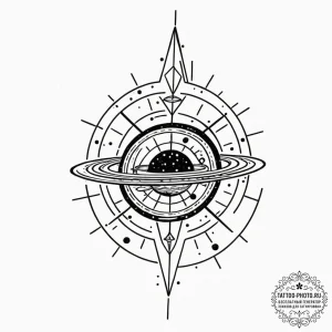 Tattoo sketch, interstellar voyager's compass... - эскиз тату (№1752470470_0, 14.07.2025 05:21) — tattoo-photo.ru