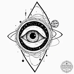 Tattoo sketch, orbital eye, earth's reflectio... - эскиз тату (№1752470555_0, 14.07.2025 05:22) — tattoo-photo.ru
