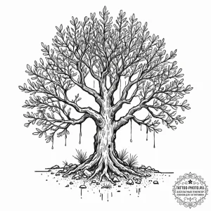 Tattoo sketch, xerophyte bloom, digital roots... - эскиз тату (№1752470892_0, 14.07.2025 05:28) — tattoo-photo.ru