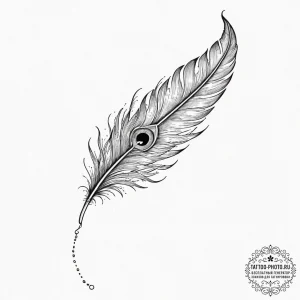 Tattoo sketch, feather of consciousness, a si... - эскиз тату (№1752471225_0, 14.07.2025 05:33) — tattoo-photo.ru