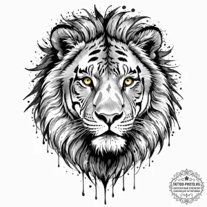 Tattoo sketch, king of the glitch art jungle,... - эскиз тату (№1752471647_0, 14.07.2025 05:40) — tattoo-photo.ru
