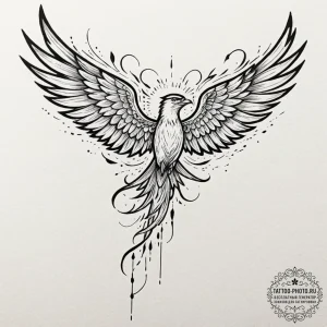 Tattoo sketch, telepathic thunderbird, a maje... - эскиз тату (№1752472736_0, 14.07.2025 05:58) — tattoo-photo.ru