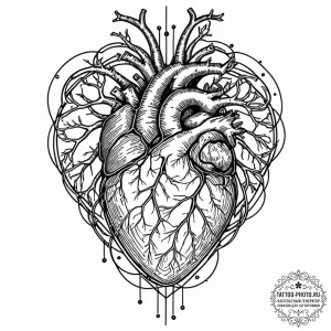 Tattoo sketch, empathy circuit board, a delic... - эскиз тату (№1752473324_0, 14.07.2025 06:08) — tattoo-photo.ru