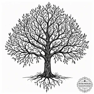 Tattoo sketch, evolving algorithm tree, a tre... - эскиз тату (№1752474920_0, 14.07.2025 06:35) — tattoo-photo.ru