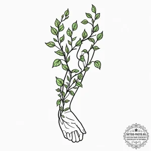 Tattoo sketch, growing data vine, a delicate... - эскиз тату (№1752475087_0, 14.07.2025 06:38) — tattoo-photo.ru
