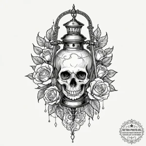 Tattoo sketch, netherworld navigator's lanter... - эскиз тату (№1752475339_0, 14.07.2025 06:42) — tattoo-photo.ru