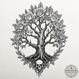 Tattoo sketch, yew tree of yielding wisdom, a... - эскиз тату (№1752477292_0, 14.07.2025 07:14) — tattoo-photo.ru