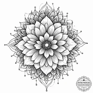 Tattoo sketch, quantum flower bed, a garden b... - эскиз тату (№1752477964_0, 14.07.2025 07:26) — tattoo-photo.ru