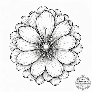 Tattoo sketch, zero-point flower bloom, a del... - эскиз тату (№1752479973_0, 14.07.2025 07:59) — tattoo-photo.ru