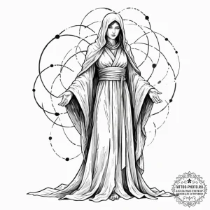 Tattoo sketch, the last algorithm guardian, a... - эскиз тату (№1752480057_0, 14.07.2025 08:00) — tattoo-photo.ru