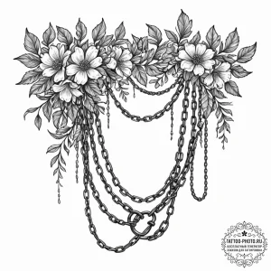 Tattoo sketch, heavy chains, broken free, mas... - эскиз тату (№1752480475_0, 14.07.2025 08:07) — tattoo-photo.ru