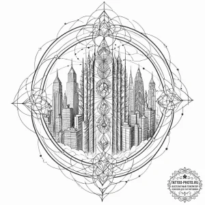 Tattoo sketch, high-rise hivemind, a massive,... - эскиз тату (№1752480559_0, 14.07.2025 08:09) — tattoo-photo.ru