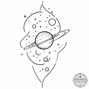 Tattoo sketch, wandering planet, homebound li... - эскиз тату (№1752480643_0, 14.07.2025 08:10) — tattoo-photo.ru