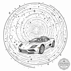 Tattoo sketch, hyperspace highway driver, a l... - эскиз тату (№1752481395_0, 14.07.2025 08:23) — tattoo-photo.ru