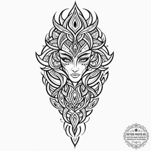 Tattoo sketch, neo-tribal tattoo art, a bold,... - эскиз тату (№1752481647_0, 14.07.2025 08:27) — tattoo-photo.ru