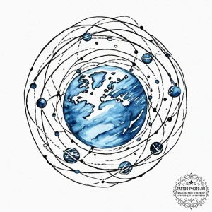 Tattoo sketch, pulse of the planet's network,... - эскиз тату (№1752482319_0, 14.07.2025 08:38) — tattoo-photo.ru
