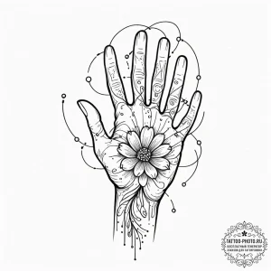 Tattoo sketch, hand of ai creation, a strong,... - эскиз тату (№1752483314_0, 14.07.2025 08:55) — tattoo-photo.ru