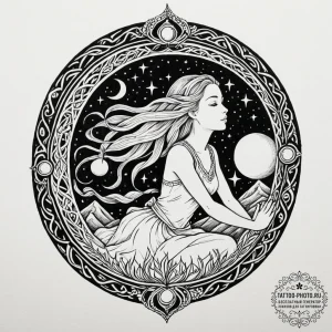 Tattoo sketch, moonlight shadow weaver, a sub... - эскиз тату (№1752483396_0, 14.07.2025 08:56) — tattoo-photo.ru