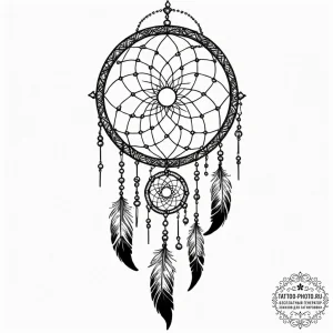 Tattoo sketch, digital dreamcatcher, a tradit... - эскиз тату (№1752483731_0, 14.07.2025 09:02) — tattoo-photo.ru
