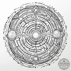 Tattoo sketch, orb of ancestral data, a trans... - эскиз тату (№1752484064_0, 14.07.2025 09:07) — tattoo-photo.ru