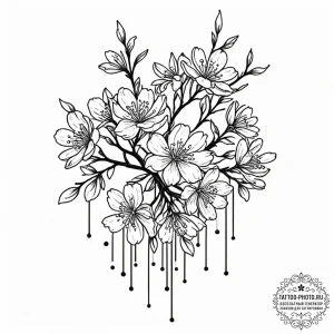 Tattoo sketch, broken binary code cascading d... - эскиз тату (№1752484484_0, 14.07.2025 09:14) — tattoo-photo.ru