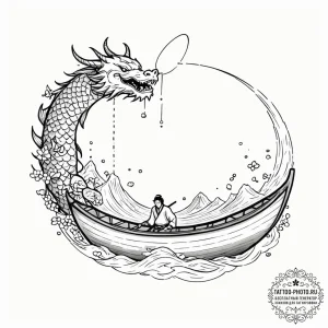 Tattoo sketch, navigating the digital river,... - эскиз тату (№1752485241_0, 14.07.2025 09:27) — tattoo-photo.ru