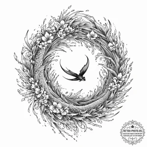 Tattoo sketch, synchronized starlings of the... - эскиз тату (№1752485997_0, 14.07.2025 09:39) — tattoo-photo.ru