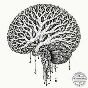 Tattoo sketch, mind palace key, a stylized, i... - эскиз тату (№1752487088_0, 14.07.2025 09:58) — tattoo-photo.ru