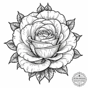 Tattoo sketch, rose of retrospection, a beaut... - эскиз тату (№1752487926_0, 14.07.2025 10:12) — tattoo-photo.ru