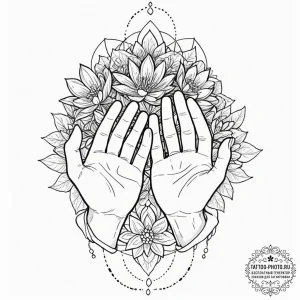 Tattoo sketch, herbalist's cybernetic hands,... - эскиз тату (№1752488009_0, 14.07.2025 10:13) — tattoo-photo.ru