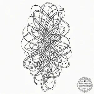Tattoo sketch, x-chromosomes, glowing strands... - эскиз тату (№1752488567_0, 14.07.2025 10:22) — tattoo-photo.ru