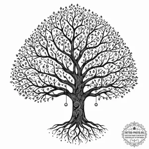Tattoo sketch, ubiquitous data cloud tree, a... - эскиз тату (№1752489483_0, 14.07.2025 10:38) — tattoo-photo.ru