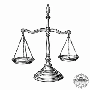Tattoo sketch, judge's scales, tech weighted,... - эскиз тату (№1752490071_0, 14.07.2025 10:47) — tattoo-photo.ru
