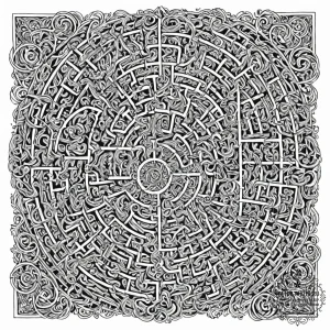 Tattoo sketch, mnemonic maze, a complex, swir... - эскиз тату (№1752491779_0, 14.07.2025 11:16) — tattoo-photo.ru