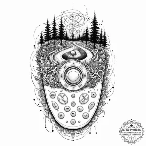Tattoo sketch, reality rewriter's remote, a s... - эскиз тату (№1752491868_0, 14.07.2025 11:17) — tattoo-photo.ru