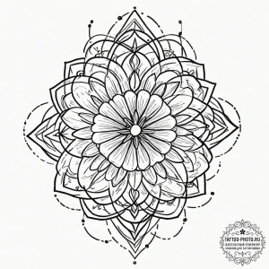 Tattoo sketch, viral bloom, healing code, a c... - эскиз тату (№1752492294_0, 14.07.2025 11:24) — tattoo-photo.ru