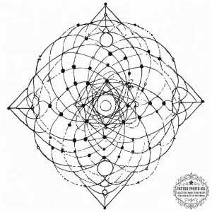 Tattoo sketch, thread of destiny, cosmic loom... - эскиз тату (№1752492615_0, 14.07.2025 11:30) — tattoo-photo.ru