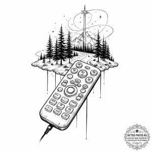 Tattoo sketch, reality rewriter's remote, a s... - эскиз тату (№1752492691_0, 14.07.2025 11:31) — tattoo-photo.ru